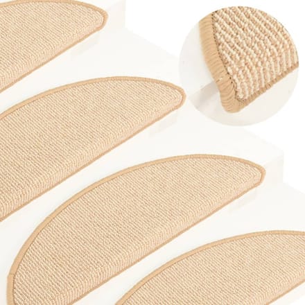 vidaXL - Trapmatten - 15 - st - 56x17x3 - cm - Crème - Halfrond