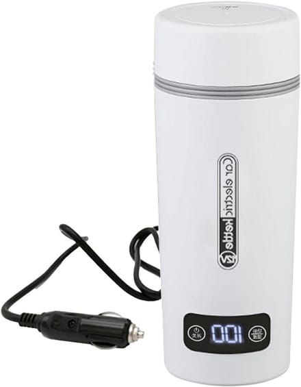 Auto Waterkoker - Reis Ketel - Warme Dranken Onderweg - Intelligente Temperatuurregeling - 450ml Capaciteit - Wit