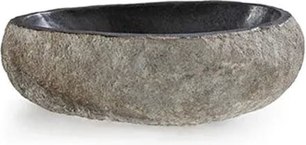 Riviersteen waskom ovaal grijs 45×40×15 cm – Torvigo