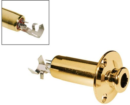 Boston EPJ-67-G Eindknop Output Jack 4-Polig met Jackplaat 6.3mm Goud