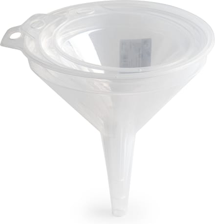 Plasticforte Trechters - 3-delige set - transparant - 12-14-16 cm - keukentrechter