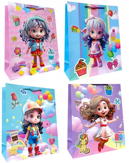 Decoratieve Cadeautas Meisje 26x32x10cm - 1 Stuk