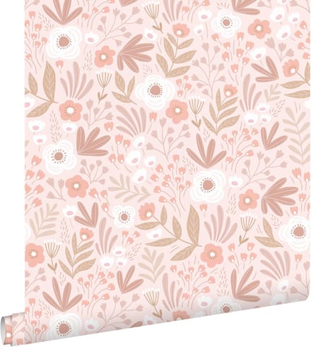 ESTAhome behang bloemetjes licht roze - 50 x 900 cm - 131065