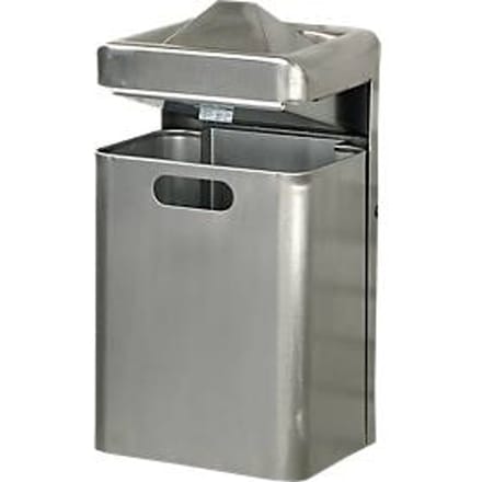 Wandasbak-/Afvalcombinatie, 35 liter, rvs