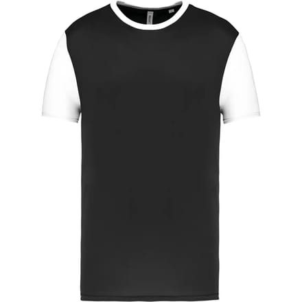 Tweekleurig herenshirt jersey met korte mouwen 'Proact' Black/White - M