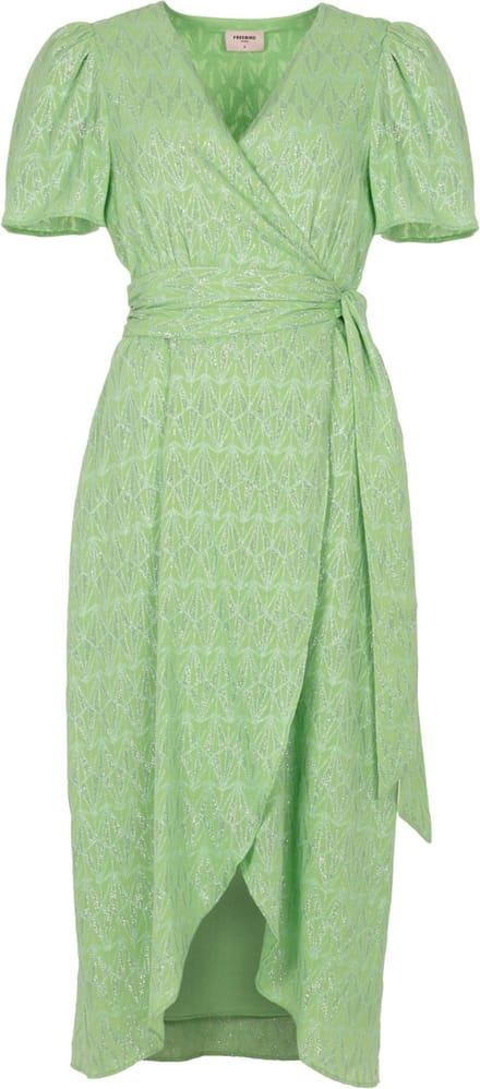 Freebird Blossom Ss Dames - Jurk - Groen - Maat XS