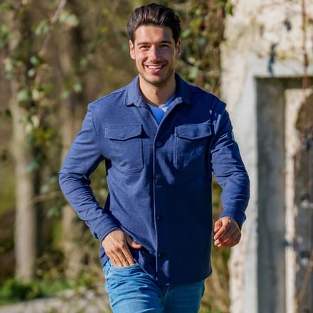 Heren Overshirt Andel - Donkerblauw Melange