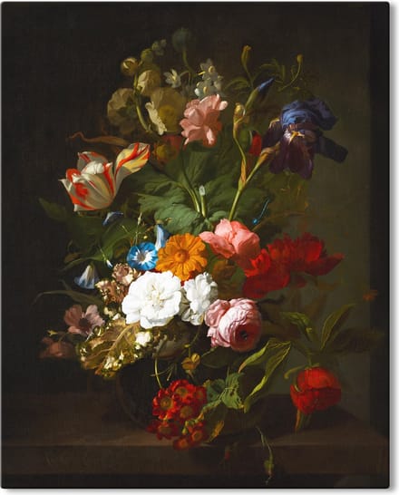 Canvas Schilderij Vaas met bloemen - Rachel Ruysch - 40x50cm