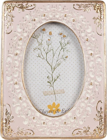 Clayre & Eef Fotolijst 10x15 cm Roze Polyresin