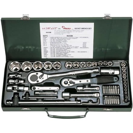 Dopsleutelset HANS 1/4 inch, 3/8 inch, 1/2 inch 55 teilig