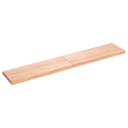 vidaXL - Wandschap - 160x30x(2-4)cm - behandeld - massief - eikenhout - lichtbruin
