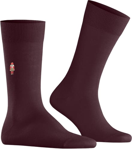 Burlington Brit Style gedessineerd katoen sokken heren rood - maat 40-46