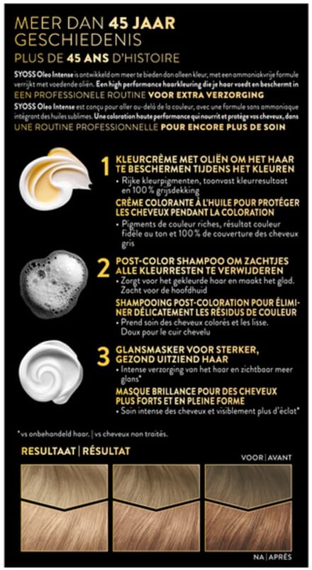 Syoss - Oleo Intense Haarverf 8-68 Vanilla Blond - 3 x 1 stuk - Voordeelverpakking