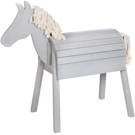 ROBA Houten speelpaard voor buiten (klein (48x110x96 cm), Grijs)