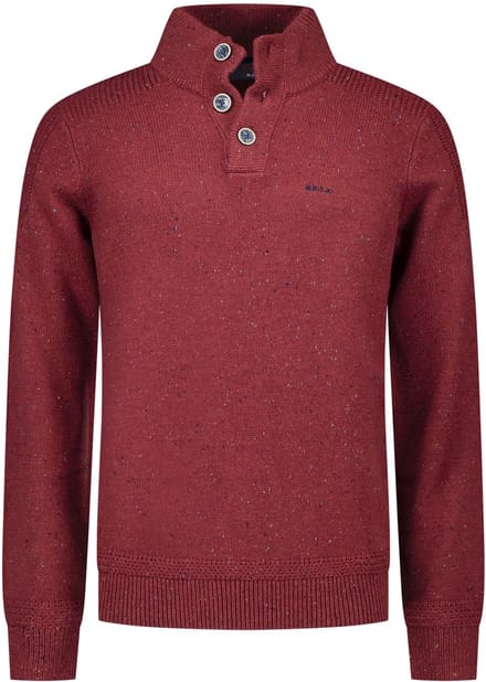 NZA - Rode half button trui