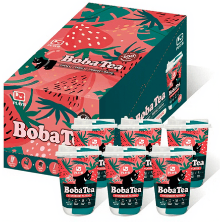 JENI PLAYB Bubble Tea Beker Aardbei 6 bekers x 85 g