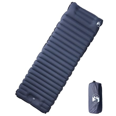 vidaXL - Kampeermatras - met - kussen - zelfopblazend - 1-persoons - grijs