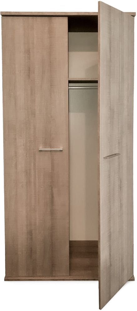 BEUK Kledingkast 2 deurs - Bavel - 187x83x54 cm - Donker Grijs Hout
