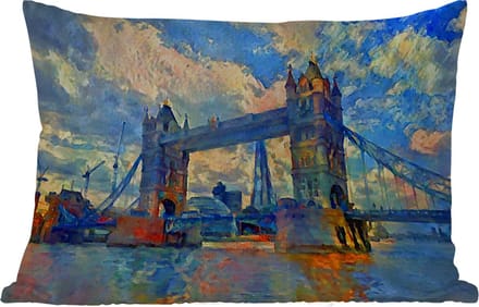 Buitenkussens - Tuin - Schilderij - Londen - Brug - Olieverf - 50x30 cm