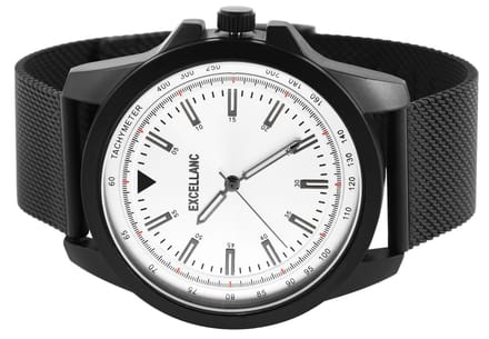 EXCELLANC Herenhorloge roestvrij staal Mineraalglas