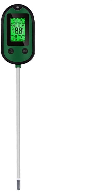 Bodemtester 5-in-1 - Bodemmeter Planten - Planten Verzorgen - LCD Display - 32 cm - Grijs
