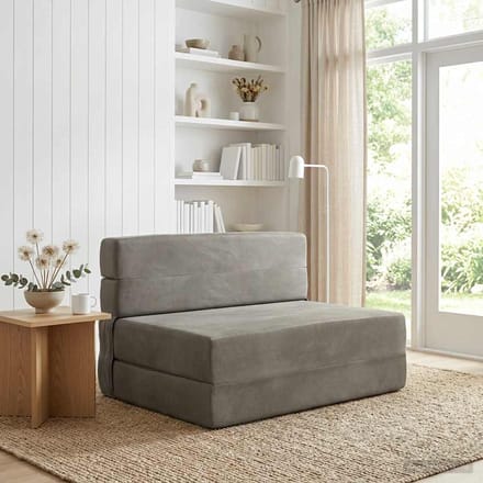 vidaXL - Vouwbare - Sofa - Bed - Lichtgrijs - 100 - x - 80 - x - 60 - cm - Stof