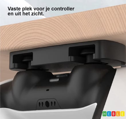 *** Controller Houder geschikt voor PS4 & PS5 - Bevestiging Onder Bureau - Tafelhaak - Controllerhaak - Controller opbergen - Game accessoires - van Heble® ***