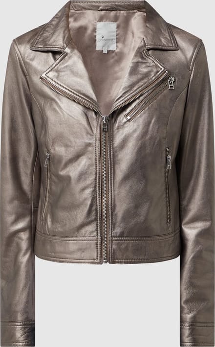 goosecraft megan glam biker sheep metallic silver - maat M