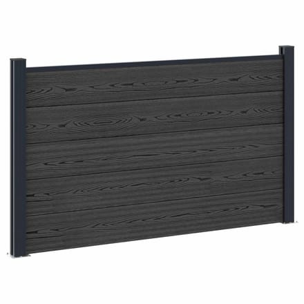 vidaXL - Hekset - 180 - x - 105 - cm - WPC - en - Aluminium - Zwart