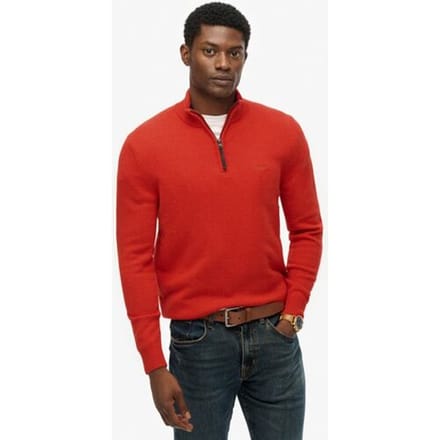 Superdry Wollen Mix Trui Met Halve Rits Orange Grootte: S