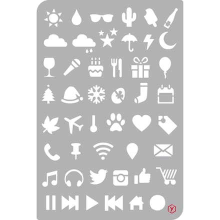 Pronty Bullet Journal Stencil  Icons 470.851.002 12x18 centimeter