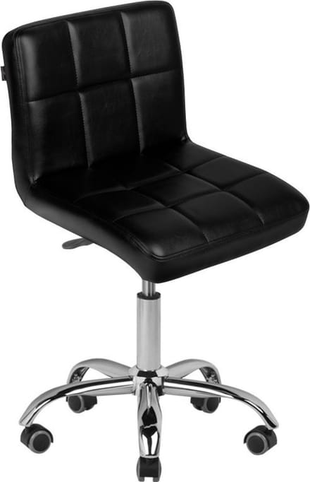 Mega Beauty Shop® Salon kruk met rugleuning zwart
