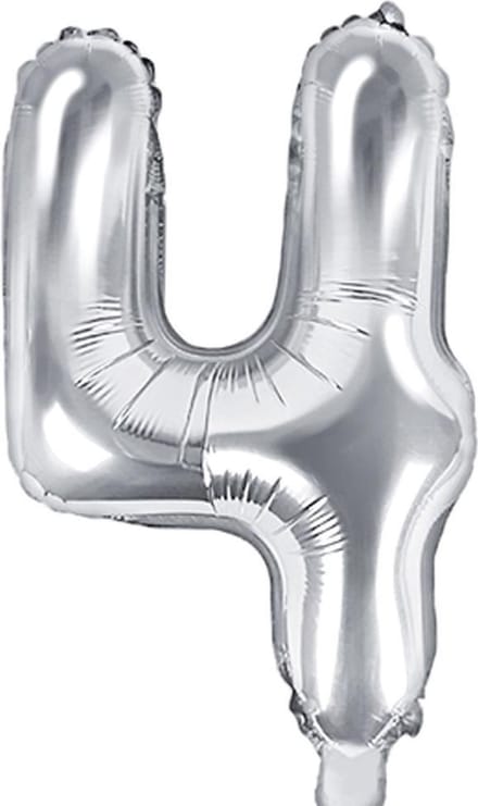 Cijfer 4 (35 cm) - Zilver