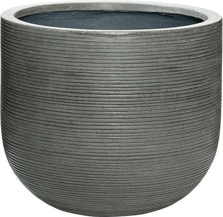 Pottery Pots - Plantenbak - Cody L - H37cm x Ø42cm - Light Grey horizontally ridged