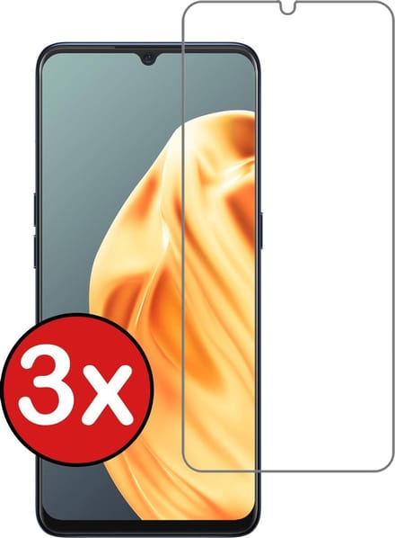 Screenprotector - 3 Stuks - Geschikt voor OPPO A91 - Extra Sterk - Beschermglas - Gehard Glas - Tempered Glass - Screen Protector