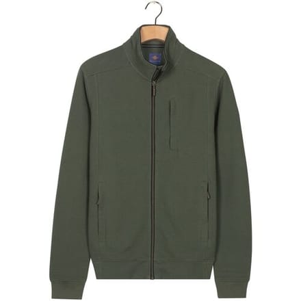 Baileys Vest Sweat Cardigan Zip Uni Color Hi-Low Structure Interlock Dark Forest / male