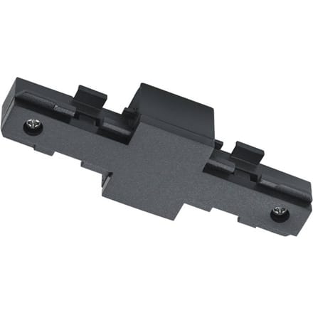 Spanningsrail Isolator - DUOLINE - Rechte Connector - 2 Fase - Mat Zwart