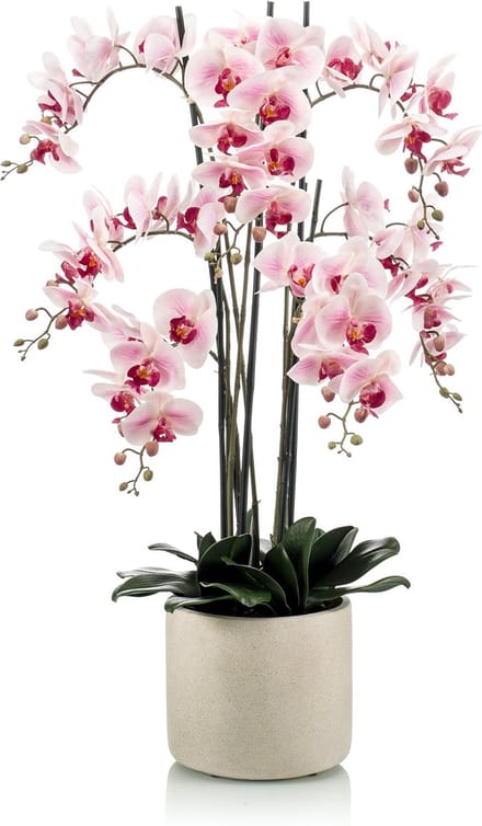 Emerald - Kunstplant in pot Phalaenopsis roze 100cm - Kunstplant voor binnen
