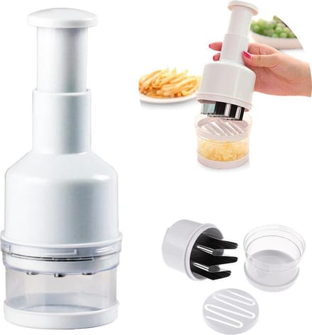 Multihakker - Hakmolen handmatig - groentehakker - wit- voor ui-knoflook-groenten - kerst cadeau tip