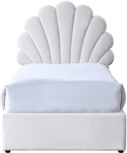Vente-unique Bedframe fluweel wit 90 x 190 cm