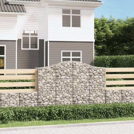 vidaXL - Schanskorven - 10 - st - gewelfd - 200x50x140/160 - cm - ijzer