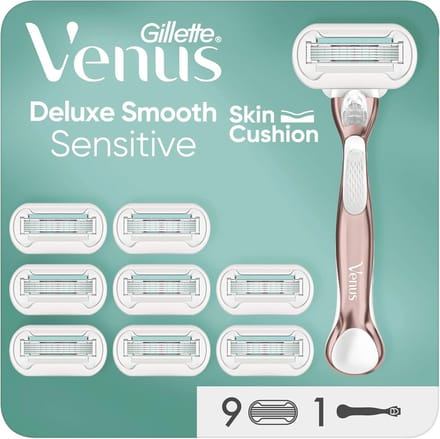Deluxe Smooth Sensitive Scheersysteem Voor Vrouwen - Handvat en 9 Navulmesjes