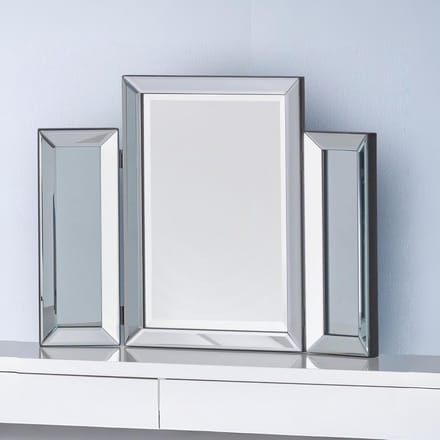 Inklapbare Make-up Tafel met Spiegel en Glas - Compacte Kaptafel