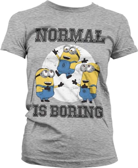 Minions Normal life is boring Dames T-shirt - grijs - S