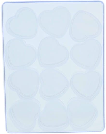 Plastic Opslagdoosjes Harten 12,5x9,5x1,8 cm 12 stuks