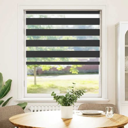 vidaXL - Zebra - rolgordijn - 100x150 - cm - stofbreedte - 95,9 - cm - zwart
