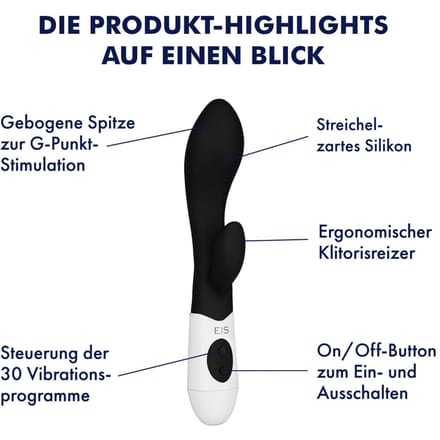 EIS, Rabbit "Please Me", dubbele stimulatie, huidvriendelijk siliconen, waterdicht, rood