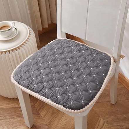 Zitkussen eetkamerstoel met bandjes - set van 4 - antislip - rond 45x45 cm - wasbaar - diverse kleuren