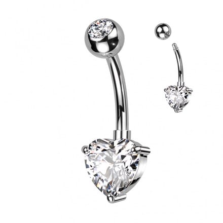 Piercing titanium hartje steen - LMPiercings