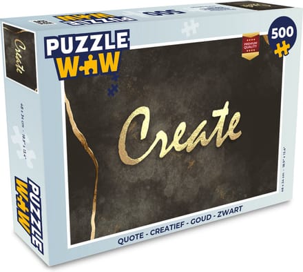 Puzzel Quote - Creatief - Goud - Zwart - Legpuzzel - Puzzel 500 stukjes